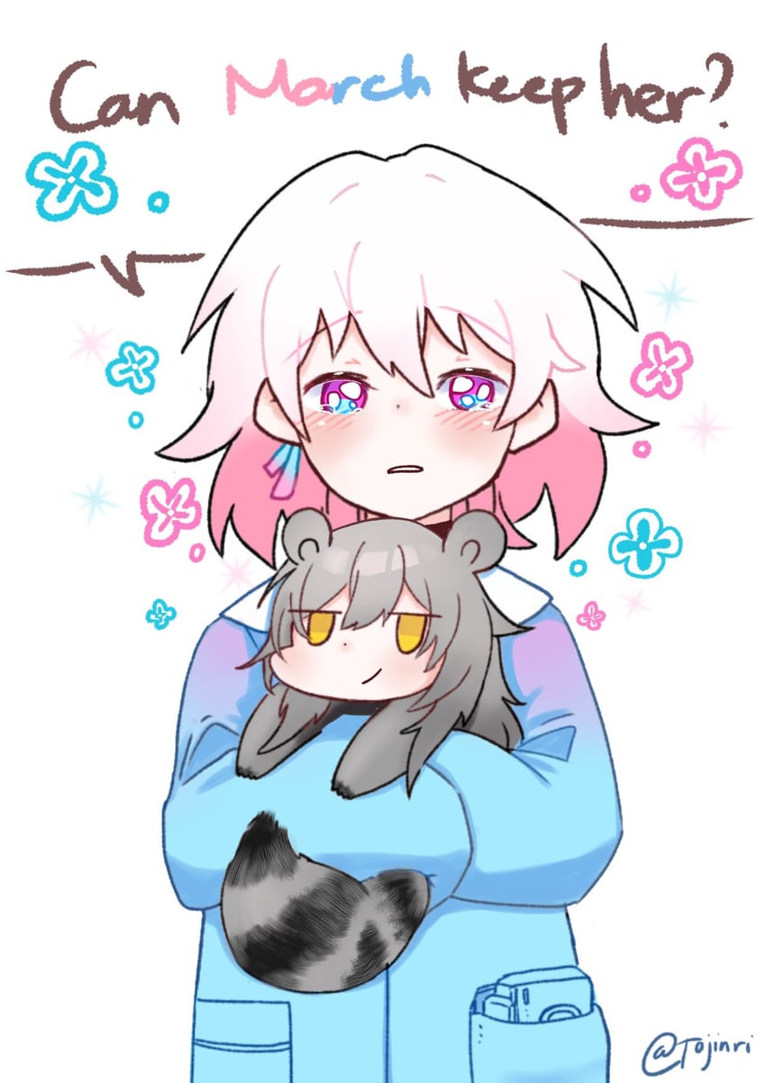 trailblazer, stelle, and march 7th (honkai and 1 more) drawn by tojinrist