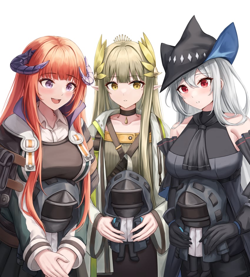 doctor, skadi, muelsyse, and bagpipe (arknights) drawn by gongbangmanchi_(daisy_cutter)