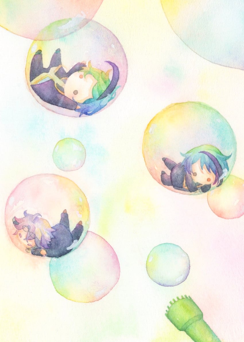 floyd leech, jade leech, and azul ashengrotto (twisted wonderland) drawn by kirakira_huuuki