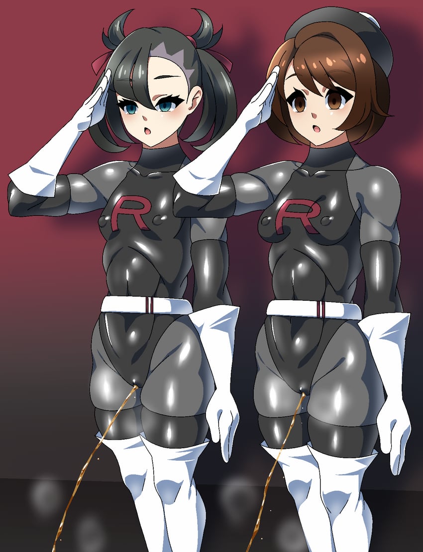 marnie and gloria (pokemon and 1 more) drawn by xenoxeno