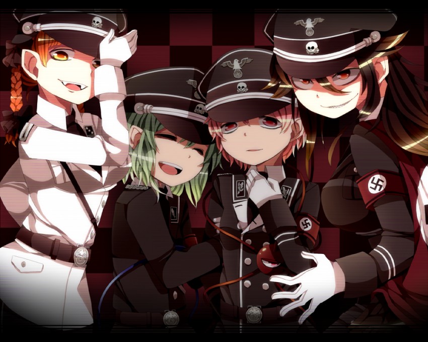 komeiji koishi, komeiji satori, kaenbyou rin, and reiuji utsuho (touhou) drawn by pote_(aonibi_kairou)