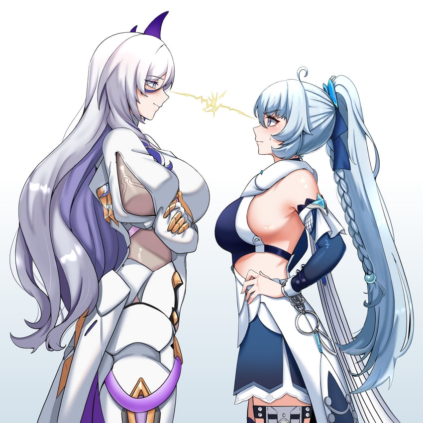 misteln schariac and shigure kira (honkai and 1 more) drawn by lion_space