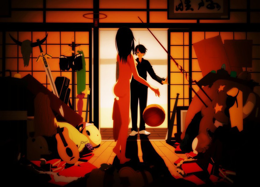 araragi koyomi and kanbaru suruga (fate and 3 more) drawn by zuozishanning
