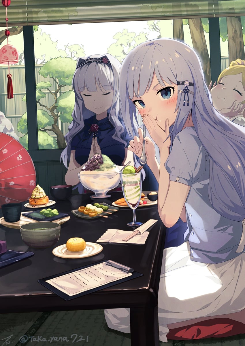 shijou takane, shiraishi tsumugi, and emily stewart (idolmaster and 1 more) drawn by taka.yana