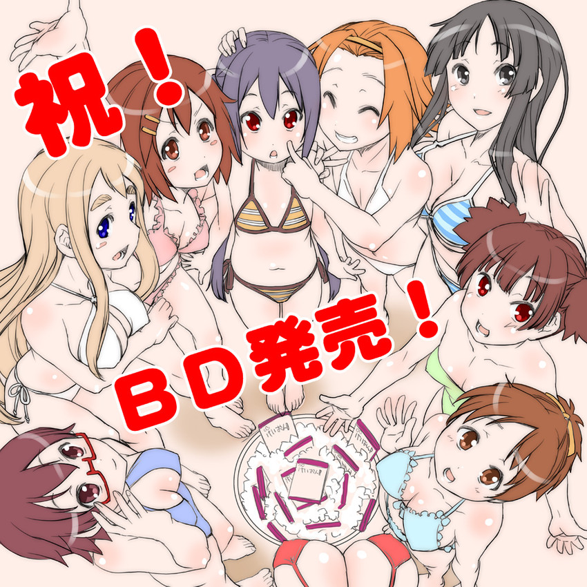 akiyama mio, nakano azusa, hirasawa yui, tainaka ritsu, kotobuki tsumugi, and 3 more (k-on!) drawn by shinama