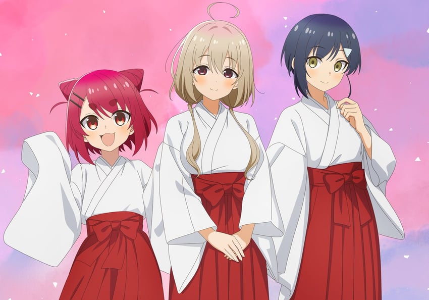 nekoyamada neko, tsubameya chiharu, and tanukikouji kinu (shikanoko nokonoko koshitantan)