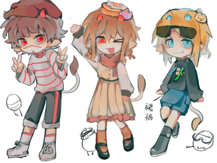 empanada, sunnysideup, and pepito (minecraft youtube and 1 more) drawn by bing055695