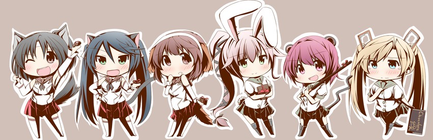 yura, abukuma, isuzu, kinu, nagara, and 1 more (kantai collection) drawn by nanakusa_suzuna