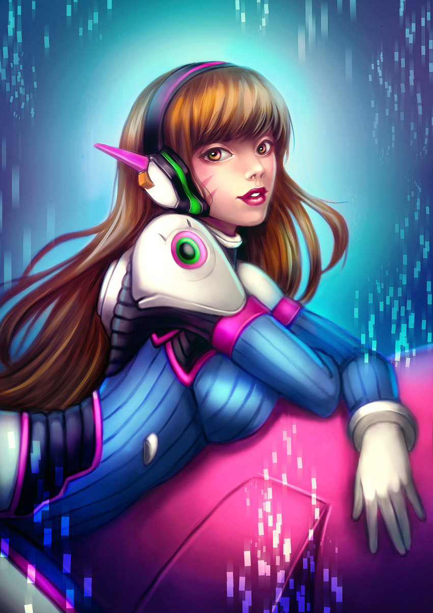 d.va (overwatch and 1 more) drawn by yoneyu