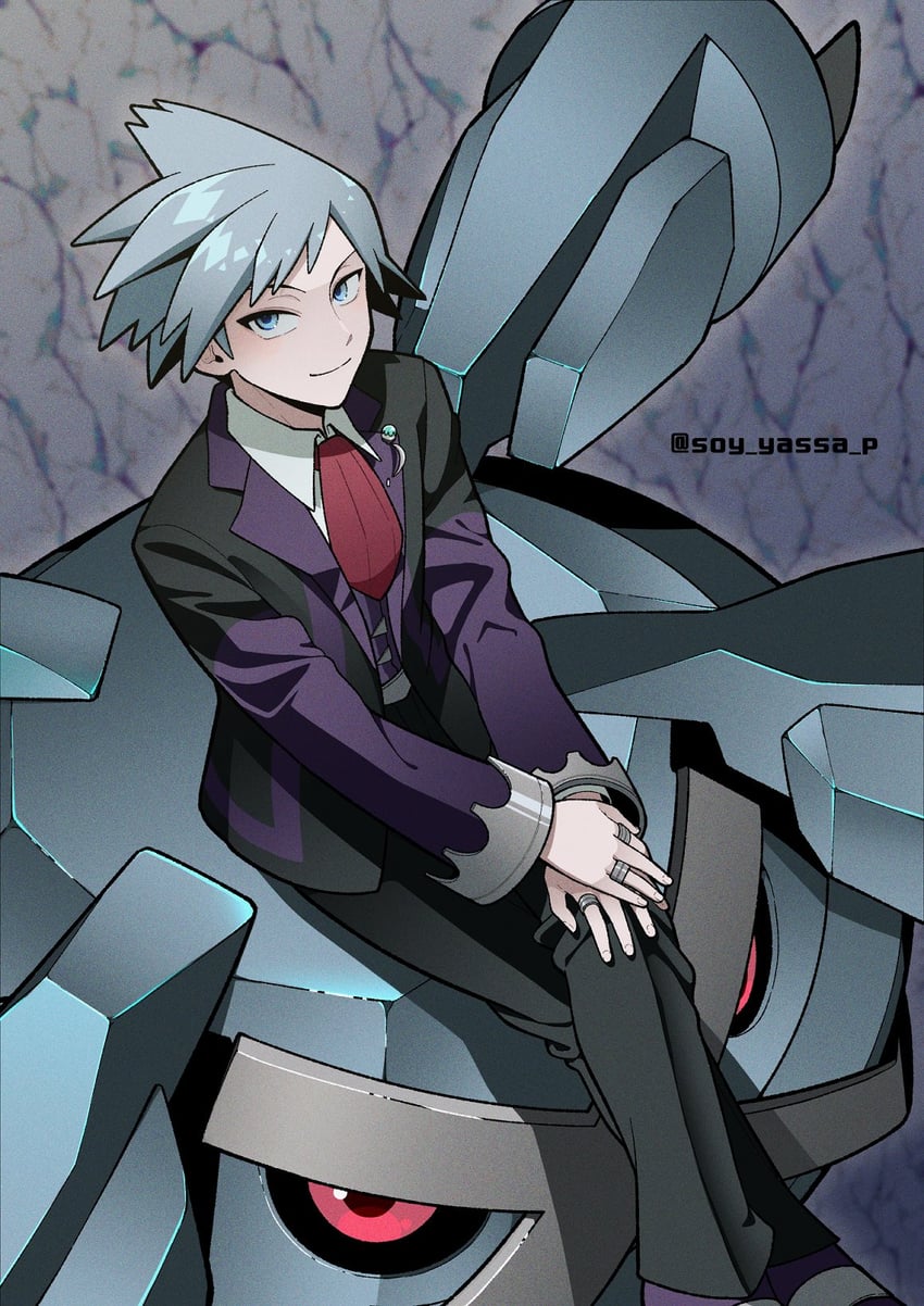 steven stone and metagross (pokemon and 1 more) drawn by pon_(soy_yassa_p)