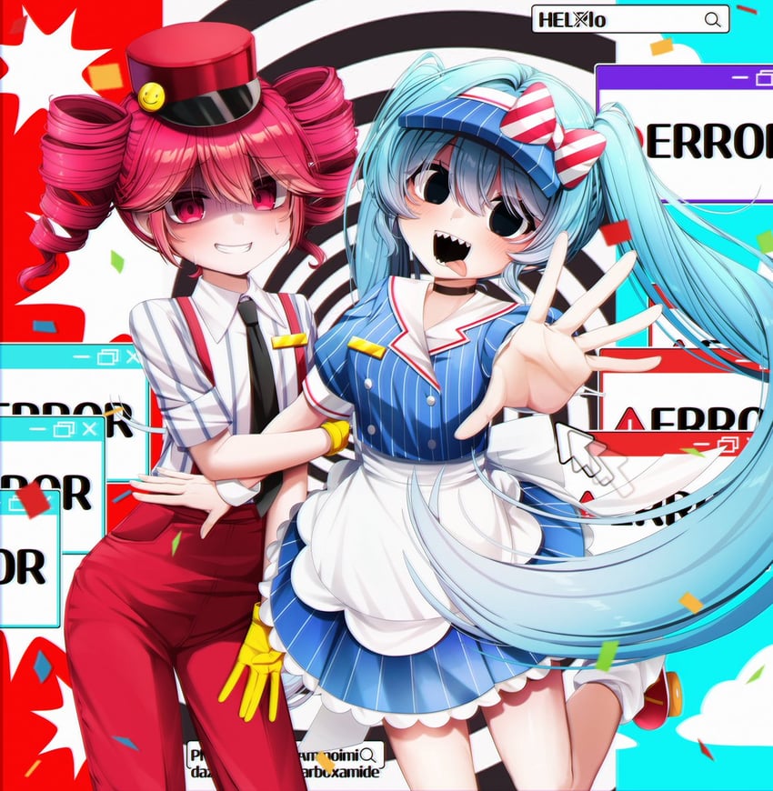 hatsune miku and kasane teto (vocaloid and 2 more) drawn by dasom