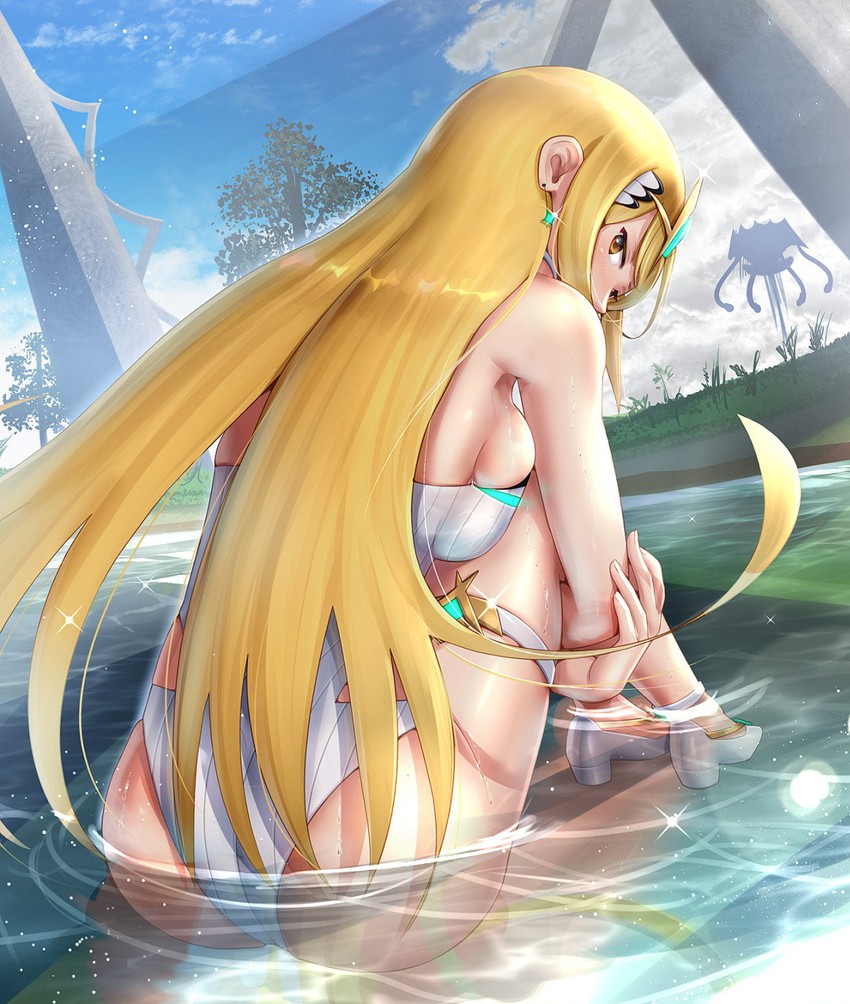 mythra (xenoblade chronicles and 1 more) drawn by gonzarez