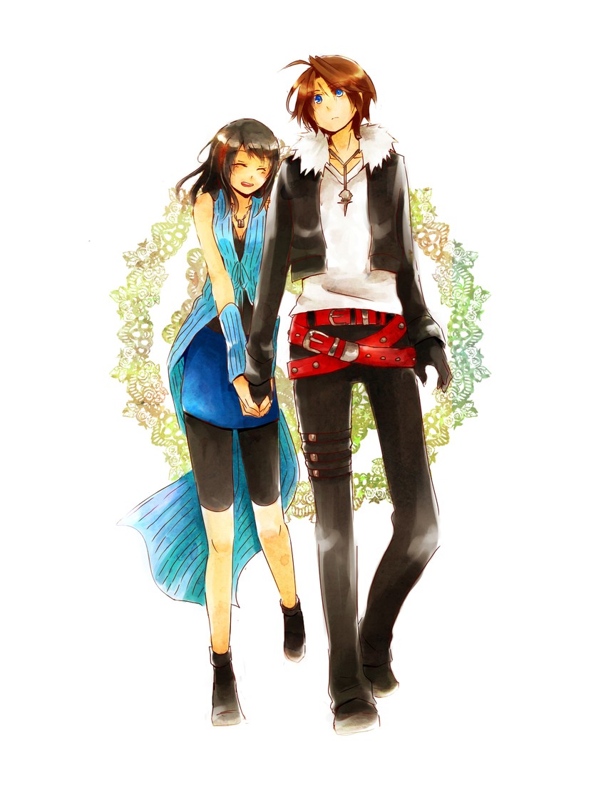 squall leonhart and rinoa heartilly (final fantasy and 1 more) drawn by amamizu_(shigure-doki)