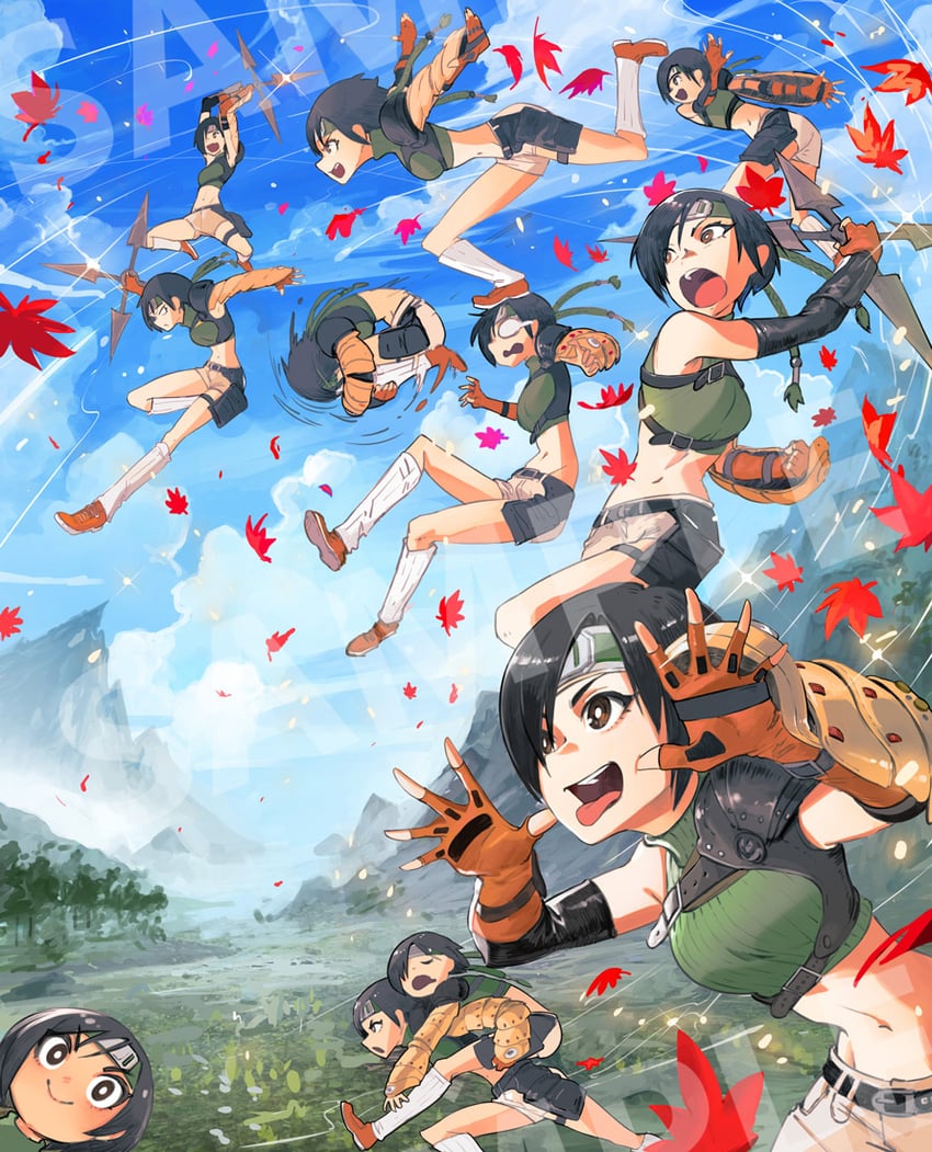 yuffie kisaragi (final fantasy and 3 more) drawn by nikusenpai