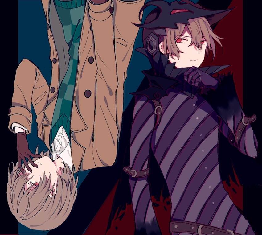 akechi gorou and black mask (persona and 1 more) drawn by ye_(pixiv4862539)