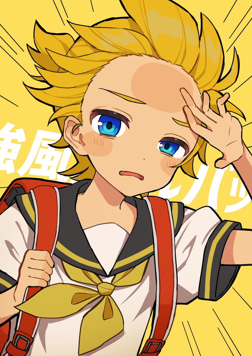 kagamine len (vocaloid and 1 more) drawn by aruminsuko