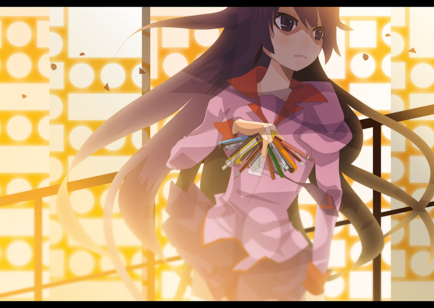 senjougahara hitagi (monogatari) drawn by yadokugaeru