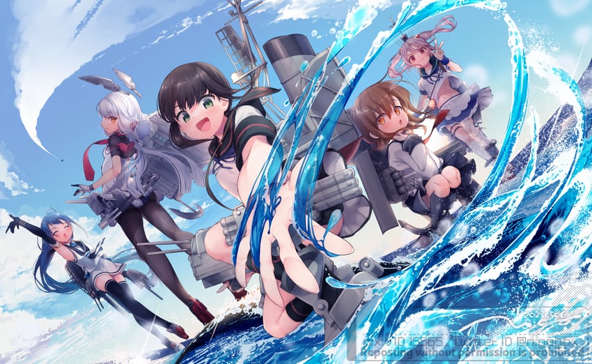 inazuma, fubuki, murakumo, sazanami, samidare, and 3 more (kantai collection) drawn by n:go