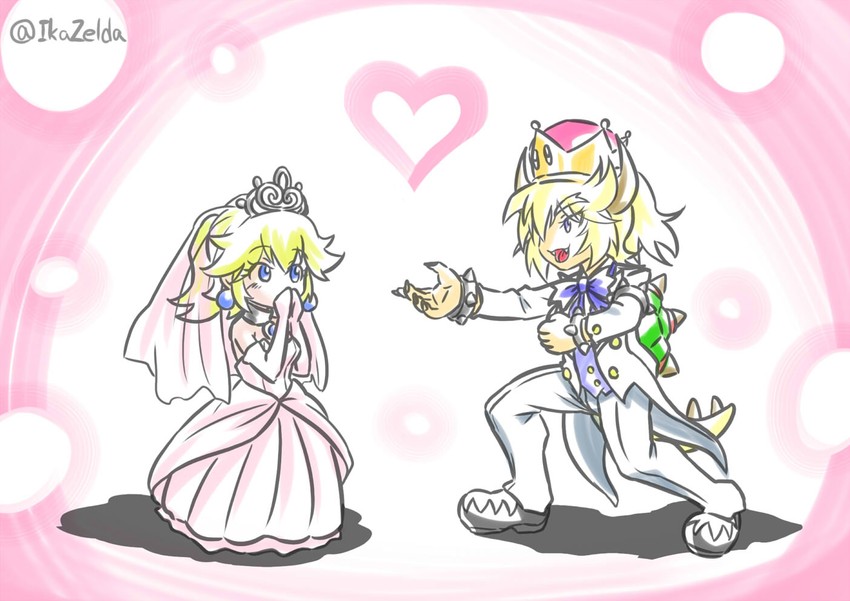 princess peach and bowsette (mario and 2 more) drawn by mimasato
