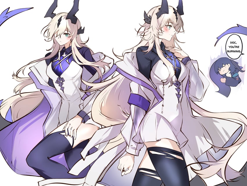 doctor, female doctor, and necrass (arknights) drawn by arya_melati