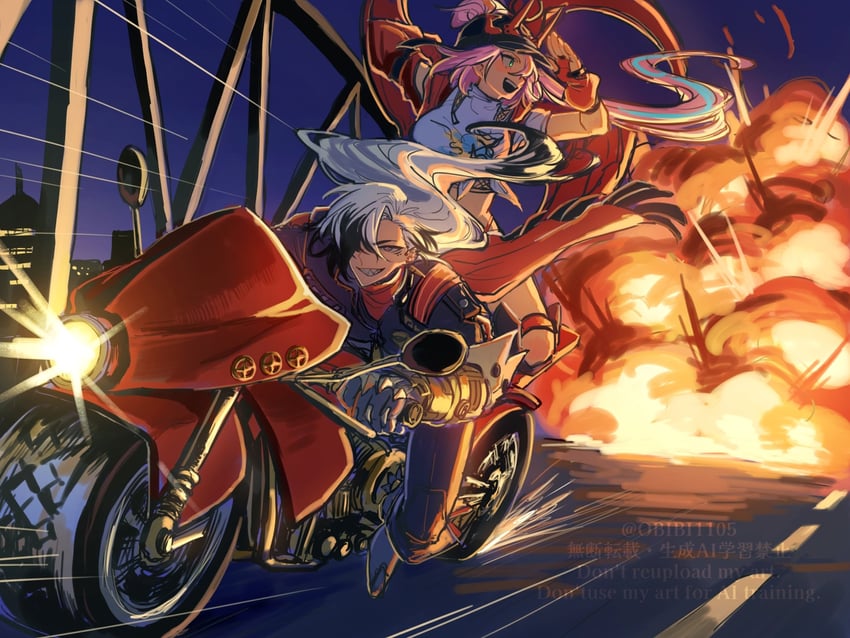 boothill and rappa (honkai and 1 more) drawn by obibi1105