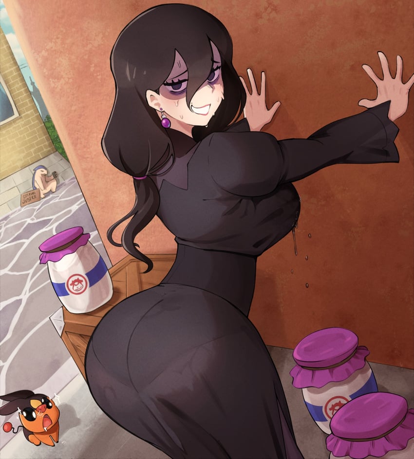 hex maniac, tepig, and typhlosion (pokemon and 1 more) drawn by hentaly