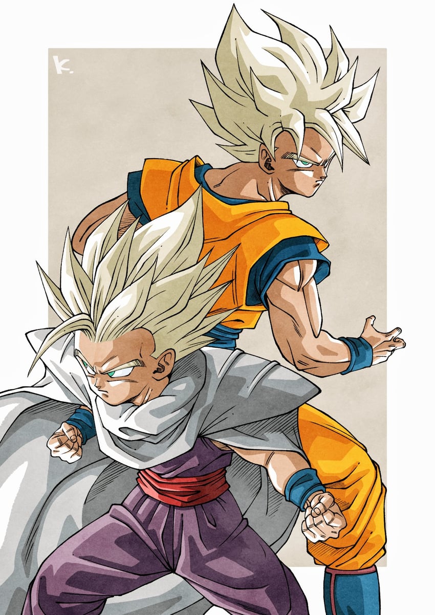son goku and son gohan (dragon ball and 1 more) drawn by kakeru_(dbskakeru)