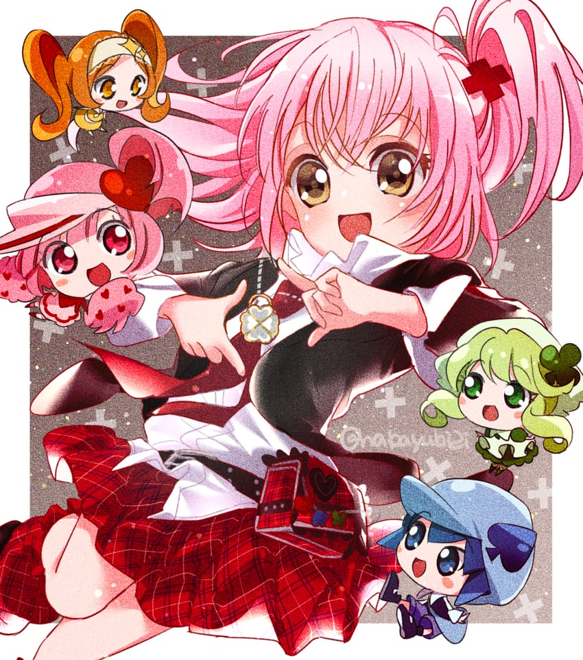 hinamori amu, ran, suu, miki, and dia (shugo chara!) drawn by kinme