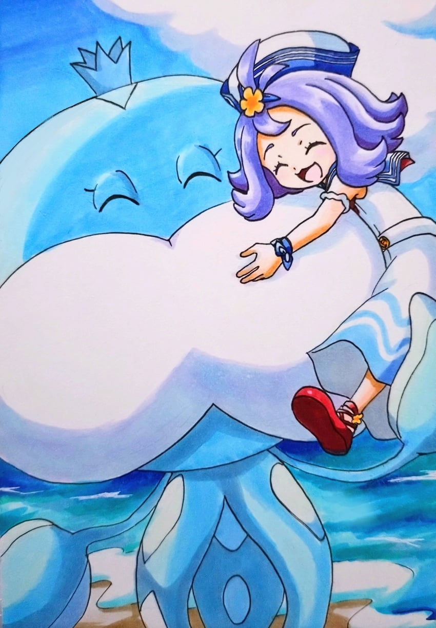 acerola and jellicent (pokemon and 1 more) drawn by speedy_(pkh)