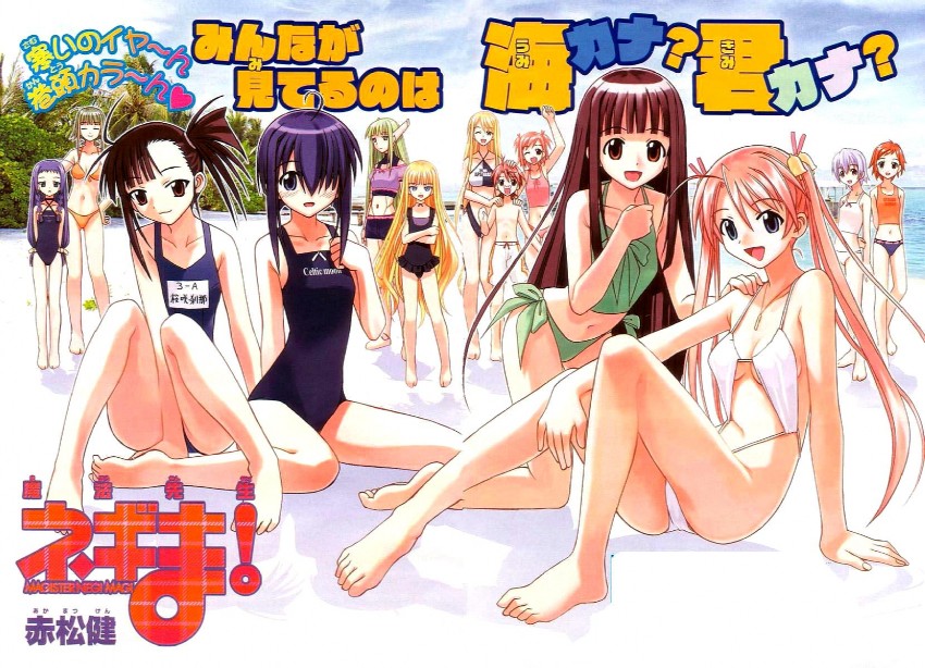 evangeline a.k. mcdowell, kagurazaka asuna, sakurazaki setsuna, miyazaki nodoka, ayase yue, and 8 more (mahou sensei negima!) drawn by akamatsu_ken