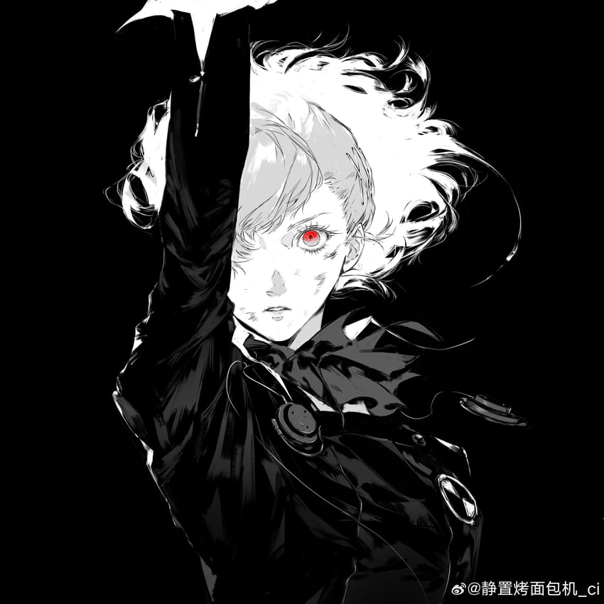 shiomi kotone (persona and 2 more) drawn by jing_zhi_kaoxiang_yu_re_zhong