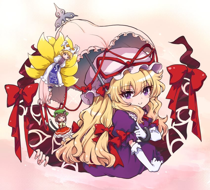 yakumo yukari, yakumo ran, and chen (touhou) drawn by mizumoto_tadashi
