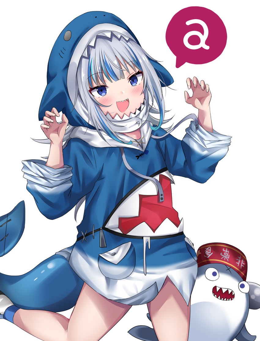 gawr gura and bloop (hololive and 1 more) drawn by shiki_(catbox230123)