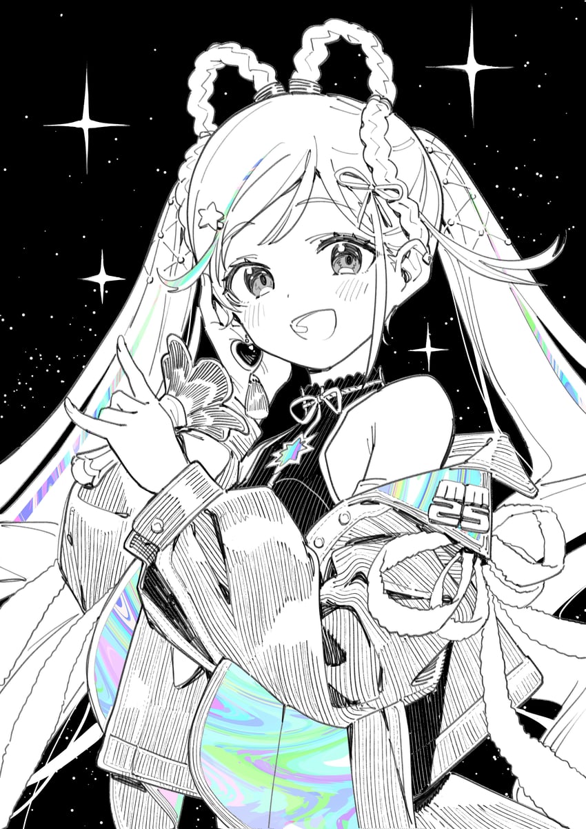 hatsune miku and magical mirai miku (vocaloid and 1 more) drawn by ddal