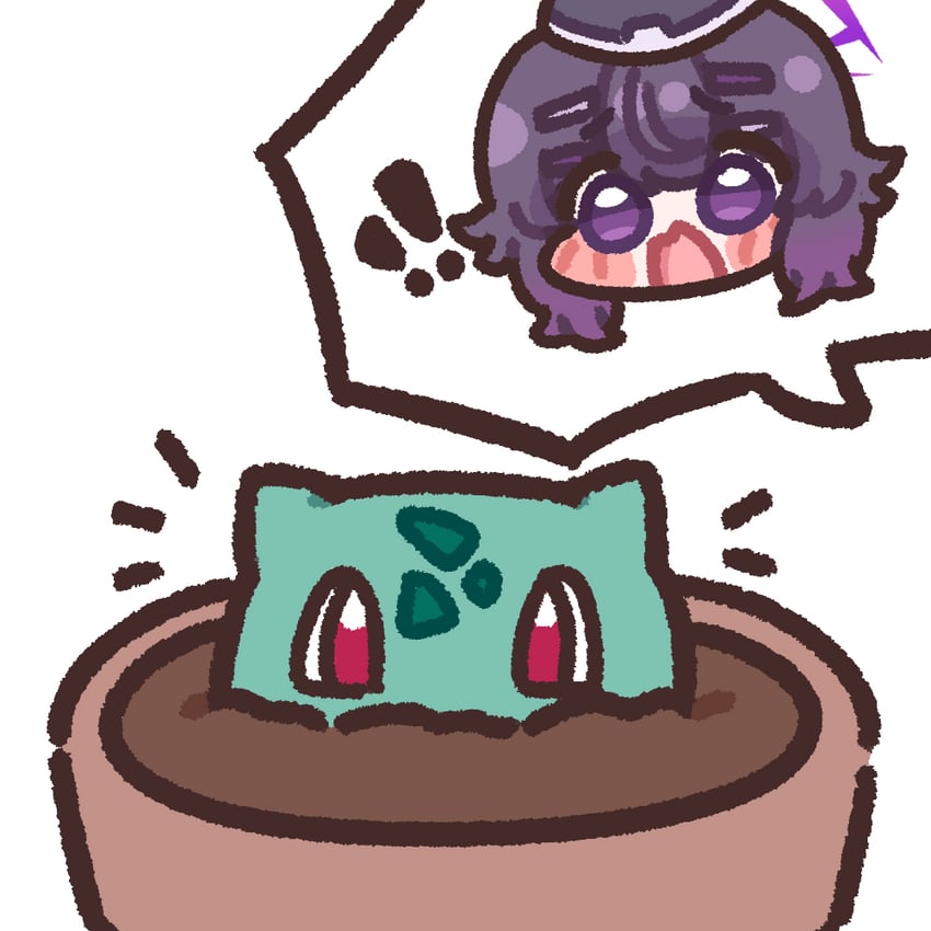 bulbasaur and haruka (blue archive and 1 more) drawn by bugi_33