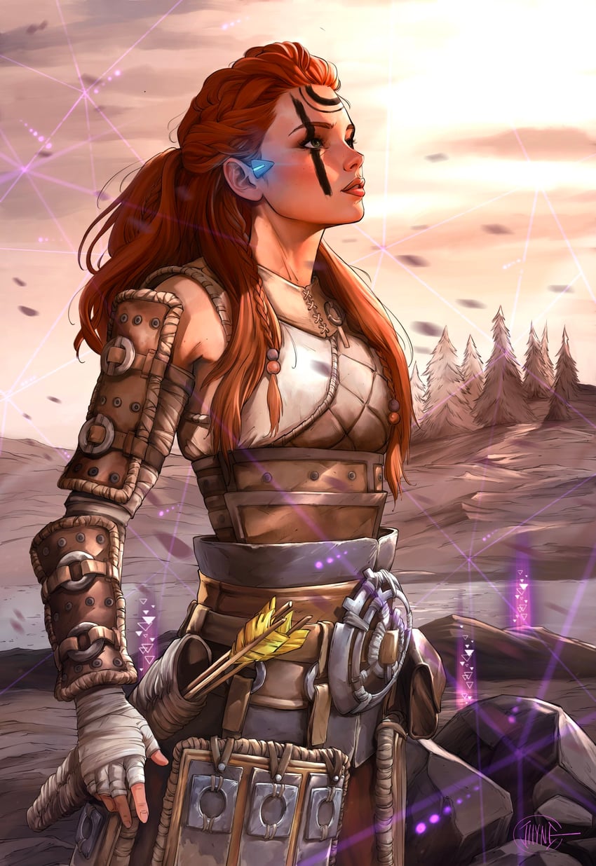 aloy (horizon and 1 more) drawn by illyne_cosplay