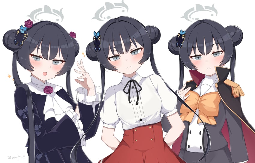 kisaki, gokou ruri, and minamitokuhara kurisu (blue archive and 3 more) drawn by noa_yj