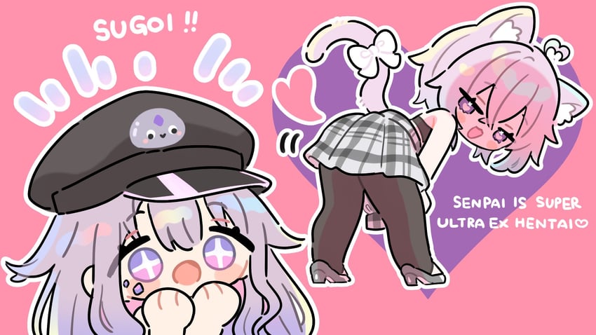 nekomata okayu, koseki bijou, and pebble (hololive and 2 more) drawn by meopun_(meopen429)
