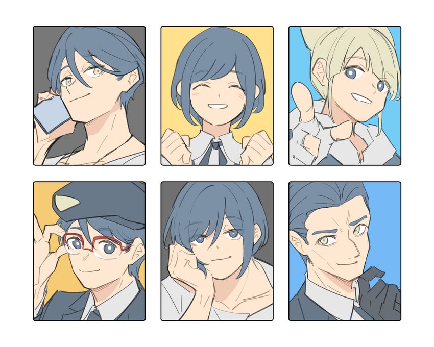 fukurai azami, meguriya ayumu, jasmine, kisaragi ayumi, tomiiri junzo, and 1 more (toshi densetsu kaitai center) drawn by xinhao