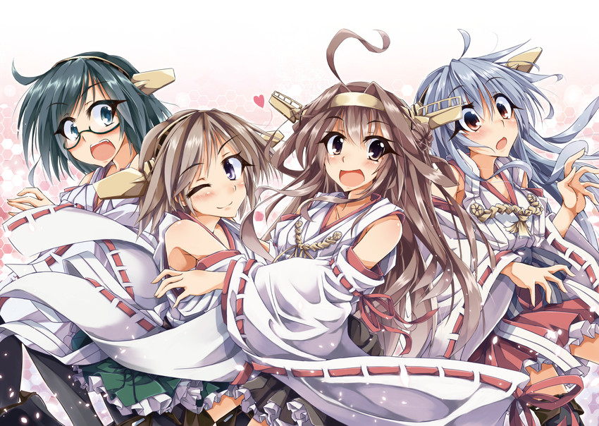 kongou, haruna, hiei, and kirishima (kantai collection) drawn by syuutu