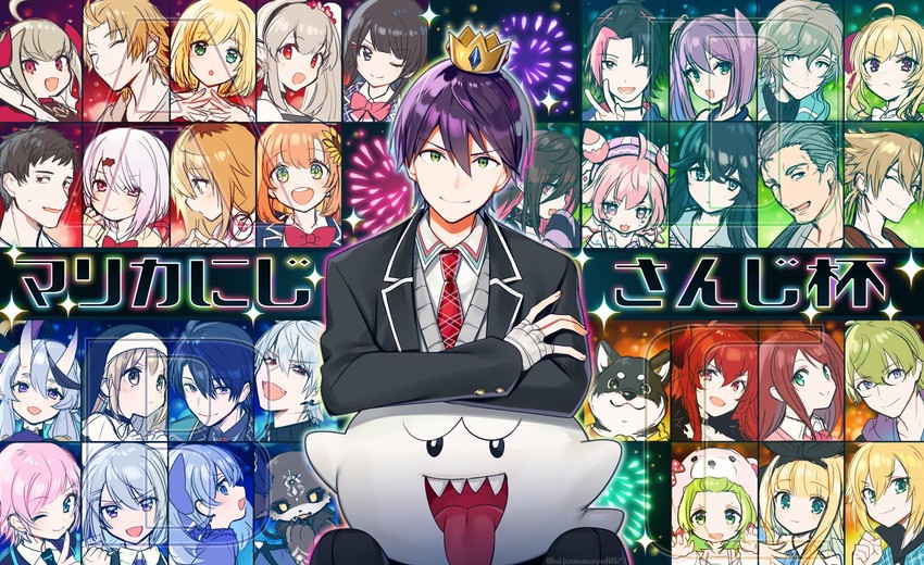 tsukino mito, makaino ririmu, higuchi kaede, shiina yuika, kuzuha, and 31 more (nijisanji and 2 more) drawn by ninahachi
