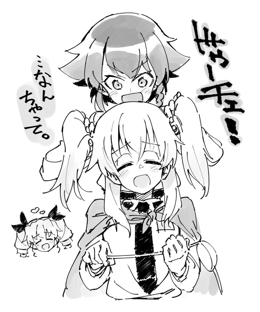 anchovy, pepperoni, and carpaccio (girls und panzer) drawn by chomoran