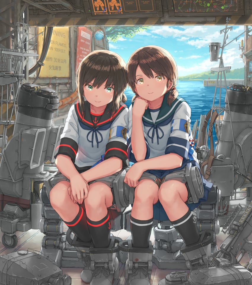 fubuki, fubuki kai ni, and shirayuki (kantai collection) drawn by hayashi_naoharu