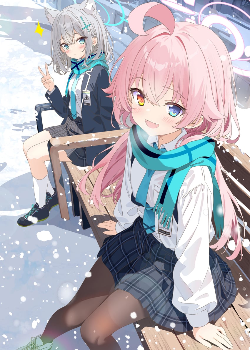 shiroko and hoshino (blue archive and 1 more) drawn by aruka_(alka_p1)