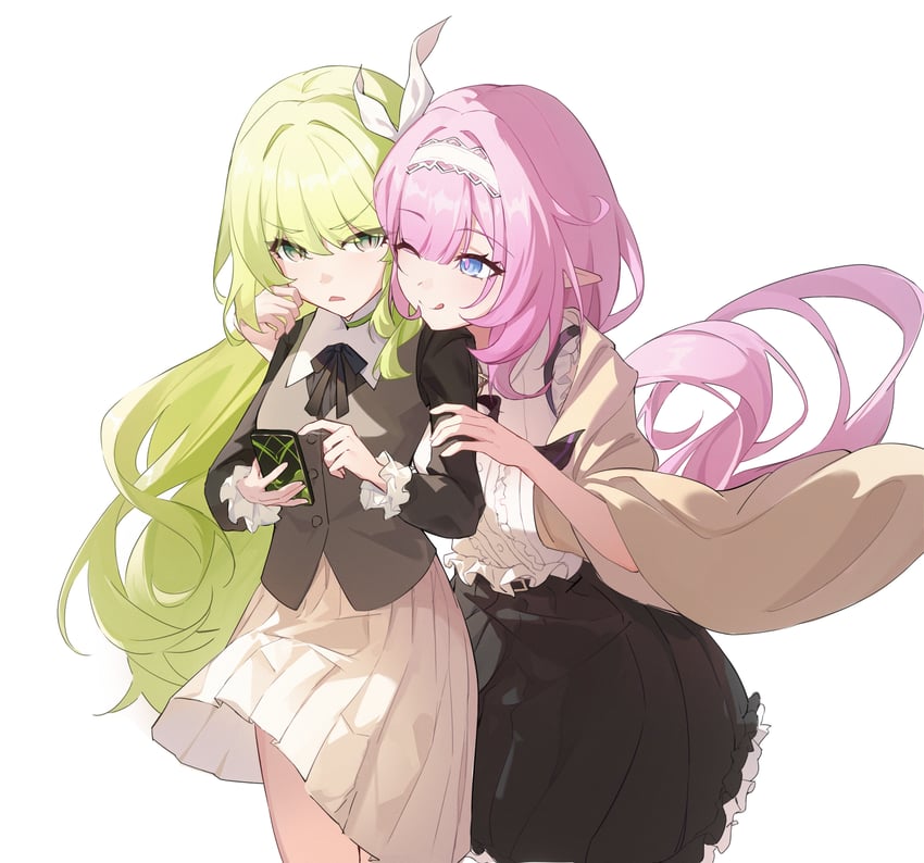 elysia and mobius (honkai and 1 more) drawn by huangyou_ban_rousong