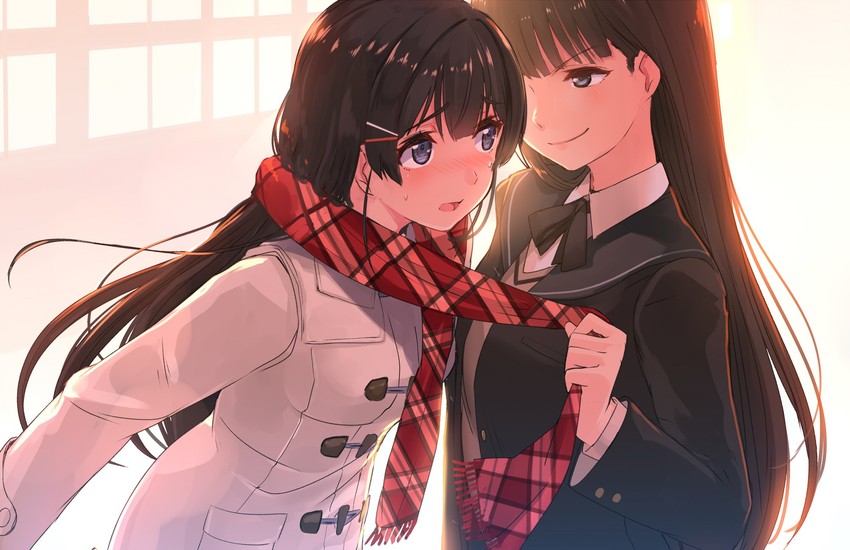 tsukino mito and ayatsuji tsukasa (nijisanji and 1 more) drawn by akasaai