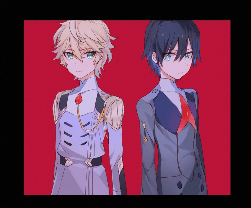 hiro and nine alpha (darling in the franxx) drawn by cow_(shadow)