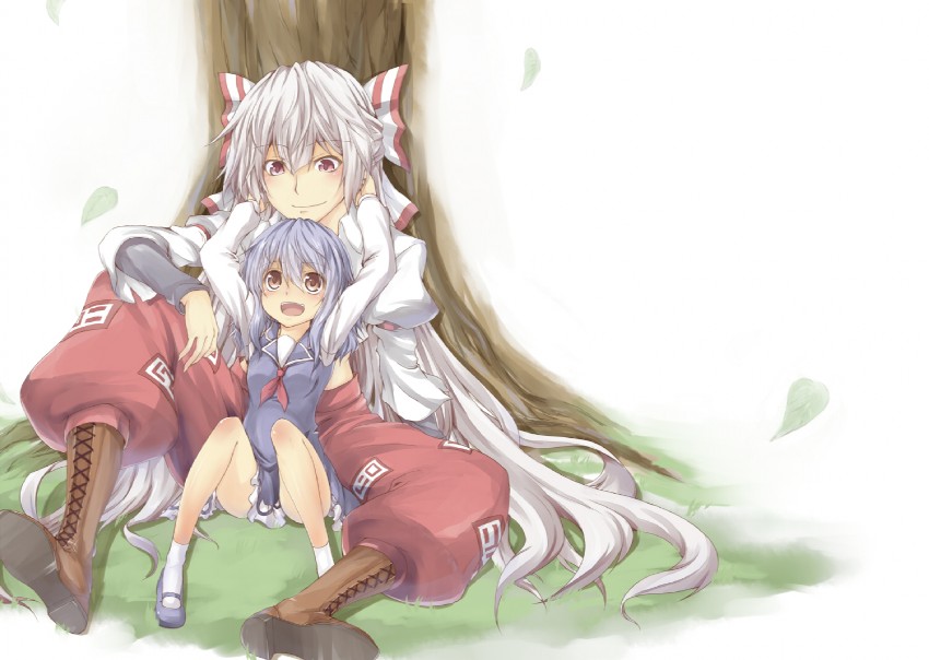 fujiwara no mokou and kamishirasawa keine (touhou) drawn by oukawa_yuu