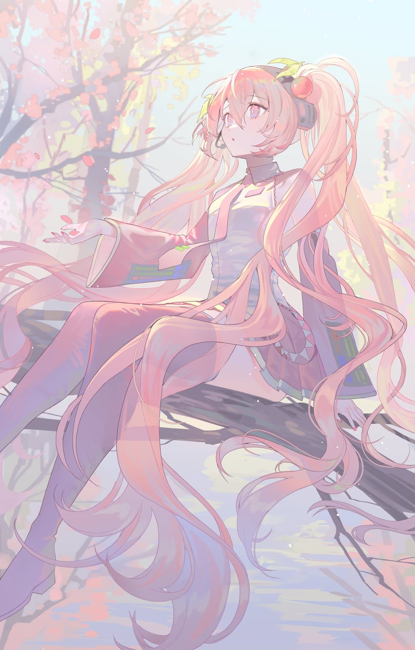 hatsune miku and sakura miku (vocaloid) drawn by luzi/fengli_nanzi