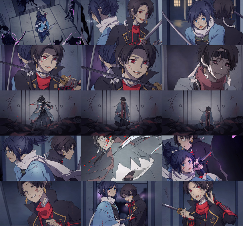 kashuu kiyomitsu and yamato-no-kami yasusada (touken ranbu) drawn by nuriko-kun